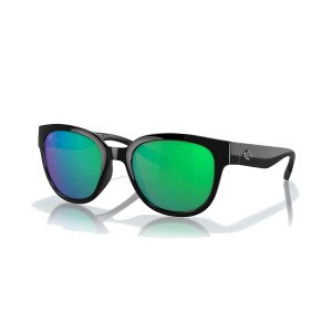 Costa Salina Sunglasses Polarized in Black with Green Mirror 580P